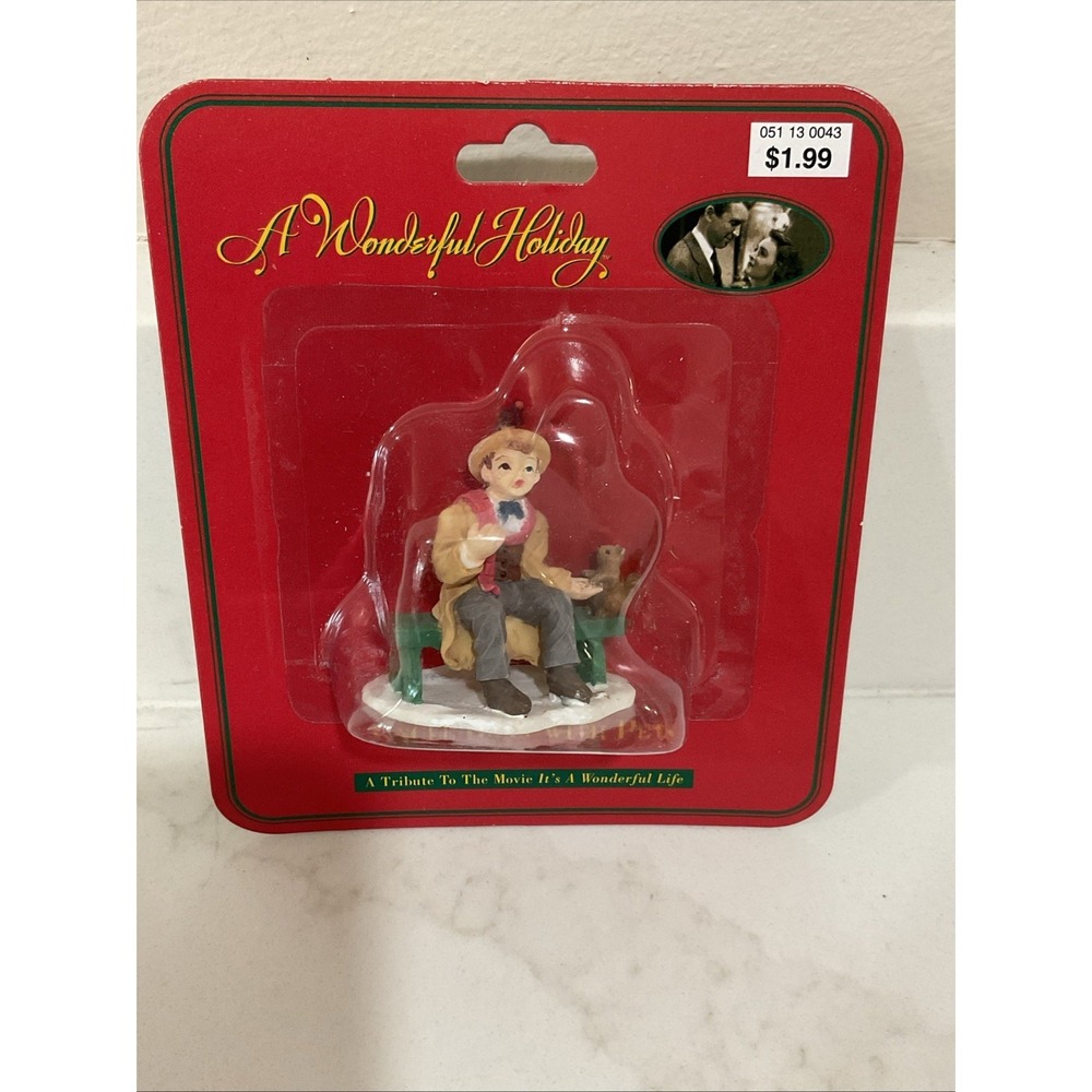 1998 It's A Wonderful Life Uncle Billy With Pets Porcelain Figurine New NIP